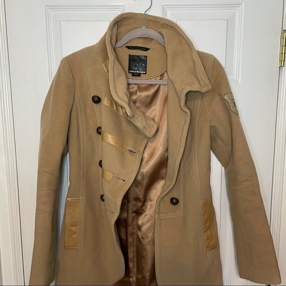 MACKAGE Wool Cashmere Camel Double Breasted Long Coat Jacket Made in Canada S - Picture 3 of 13